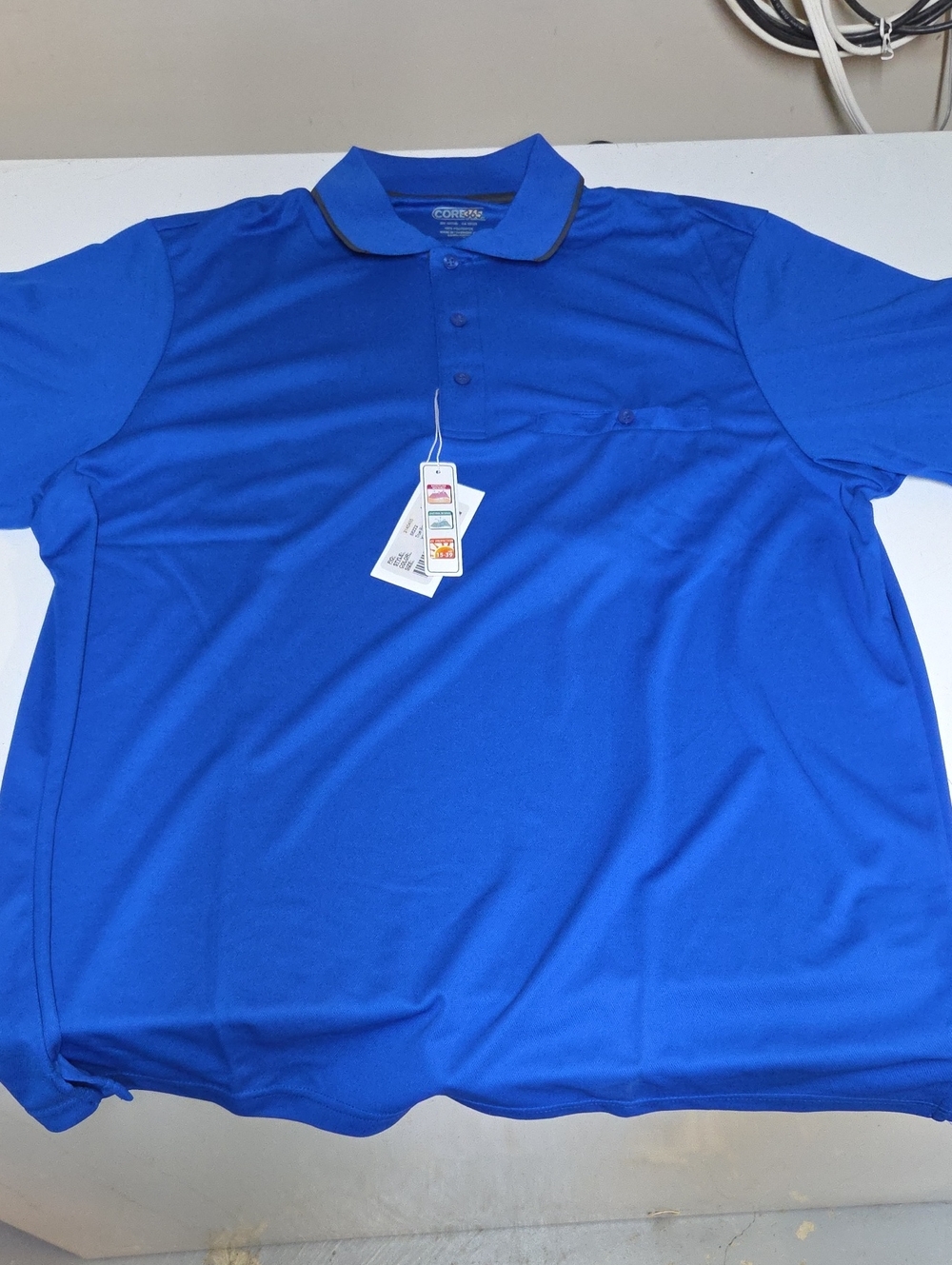 Men's Blue Polo Golf Shirt - Classic Short Sleeve Sz XL